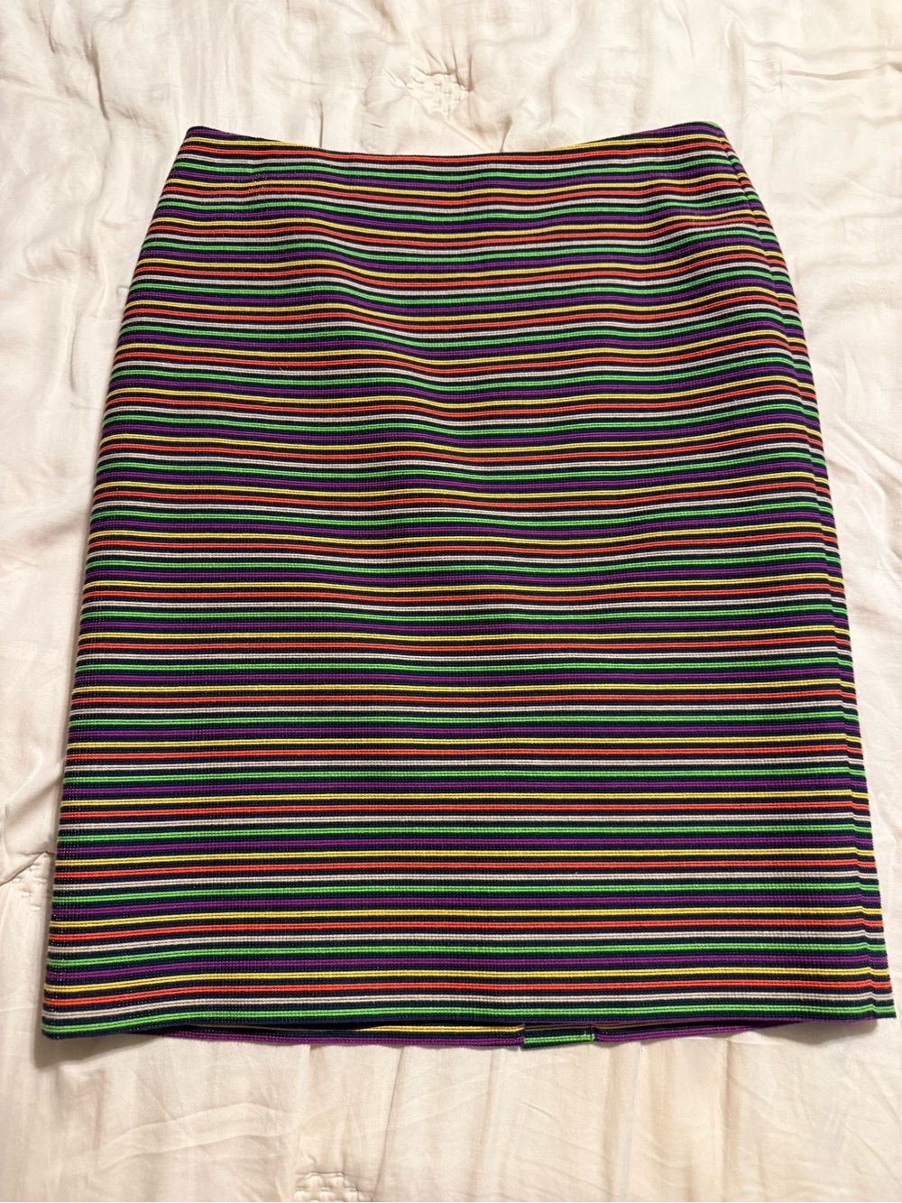 Talbots Multicolor Striped Pencil Skirt - Green, Purple, Pink, Orange, Black